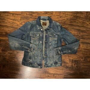 Aeropostale Jacket Womens Extra Medium Blue Denim Trucker Grunge 90s Y2K Preppy